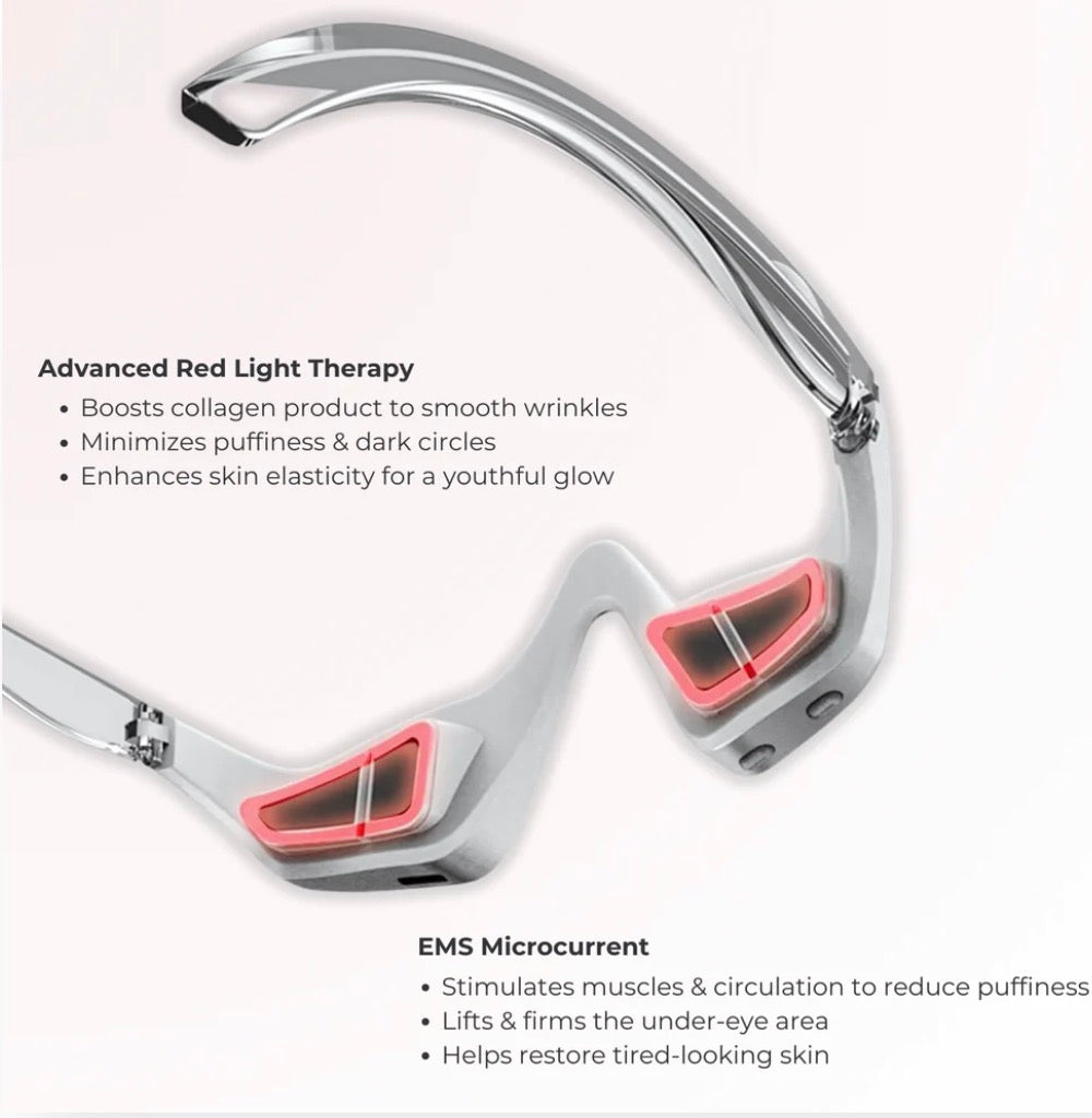 LED Under Eye Glasses - Under Eye Light Therapy for Dark Circles & Puffiness